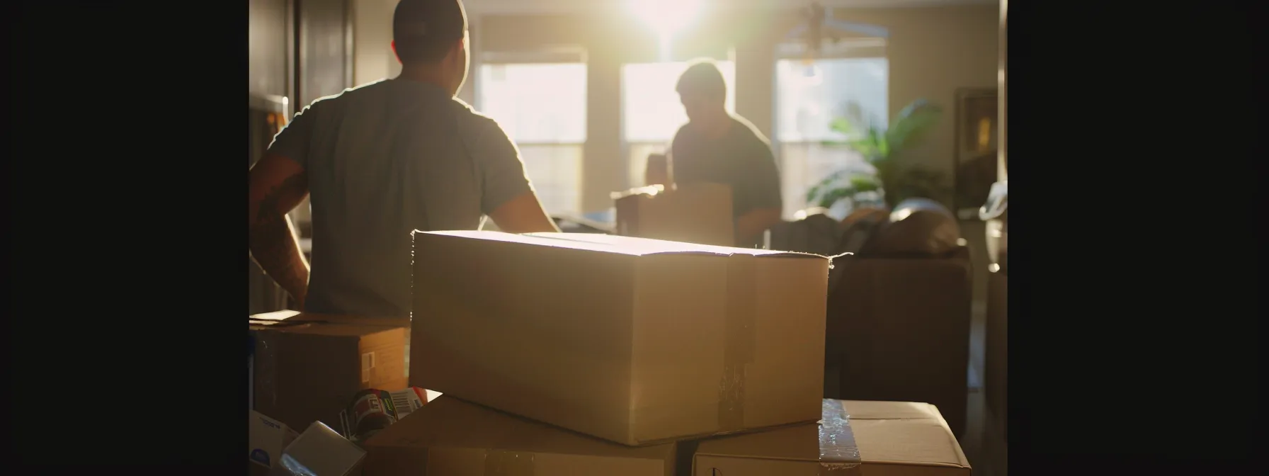 a team of jacksonville moving experts carefully packing and organizing boxes for a seamless relocation.