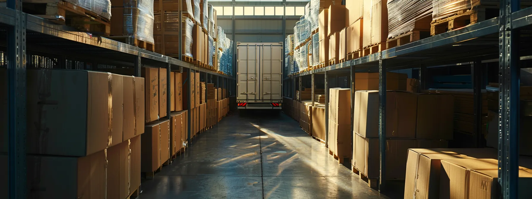 a moving truck filled with carefully organized custom-packed boxes, showcasing efficiency and care in the packing process.