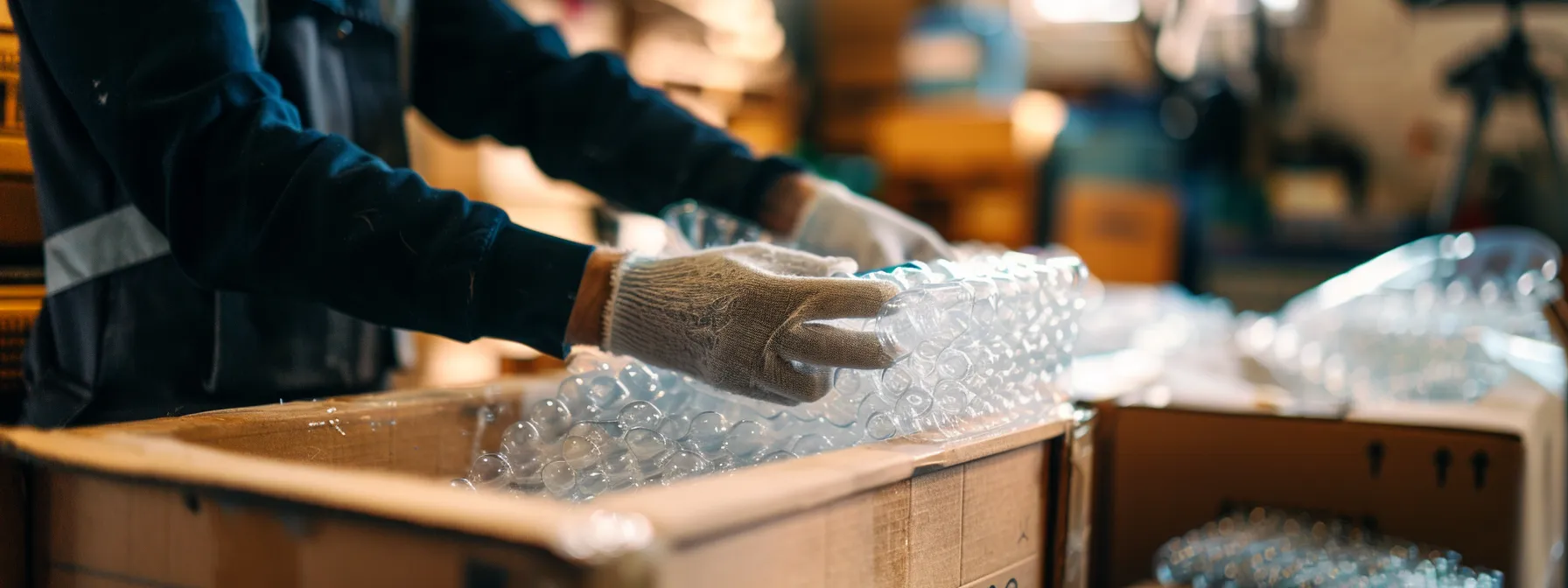 a professional packer carefully wrapping delicate items in protective layers of bubble wrap and packing them into sturdy boxes.