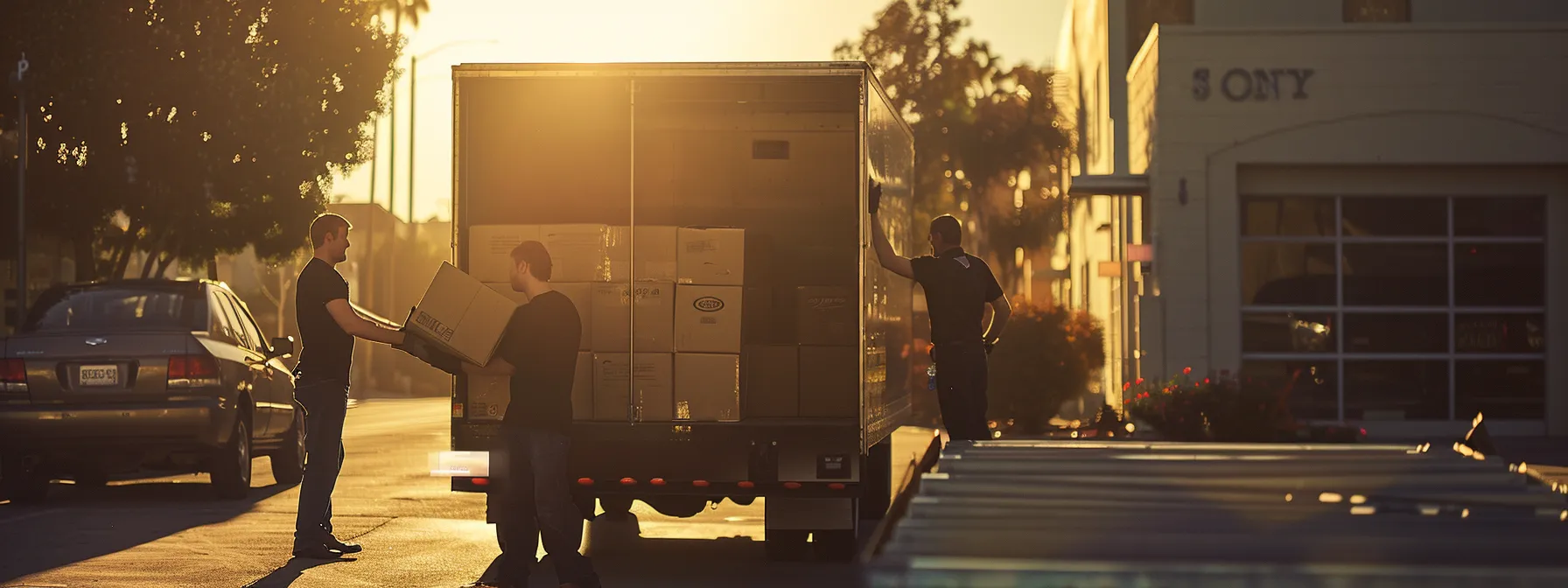 a professional moving crew carefully loading a moving truck with efficiency and precision.