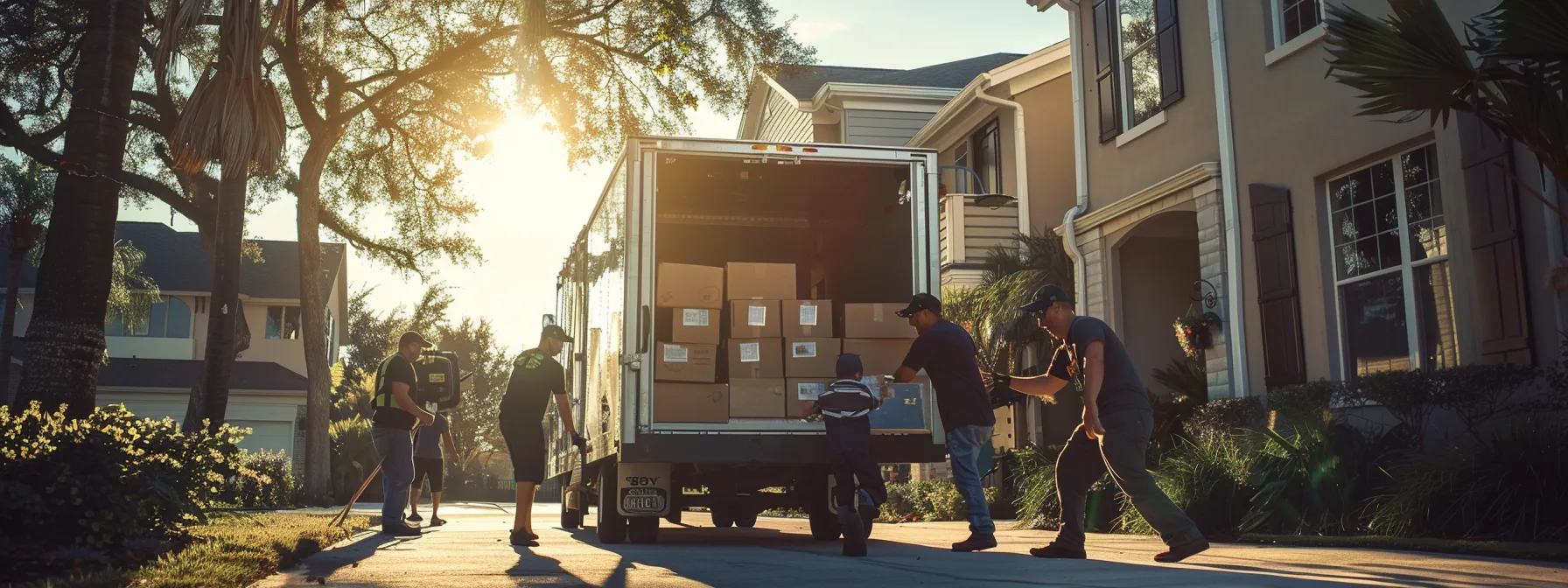 a group of diligent movers carefully loading a truck with household items in jacksonville.