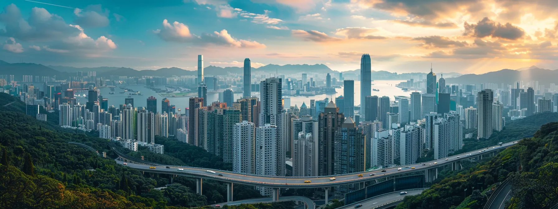 a bustling city skyline filled with skyscrapers representing a local move, contrasted with a winding country road stretching into the horizon for a long distance move.