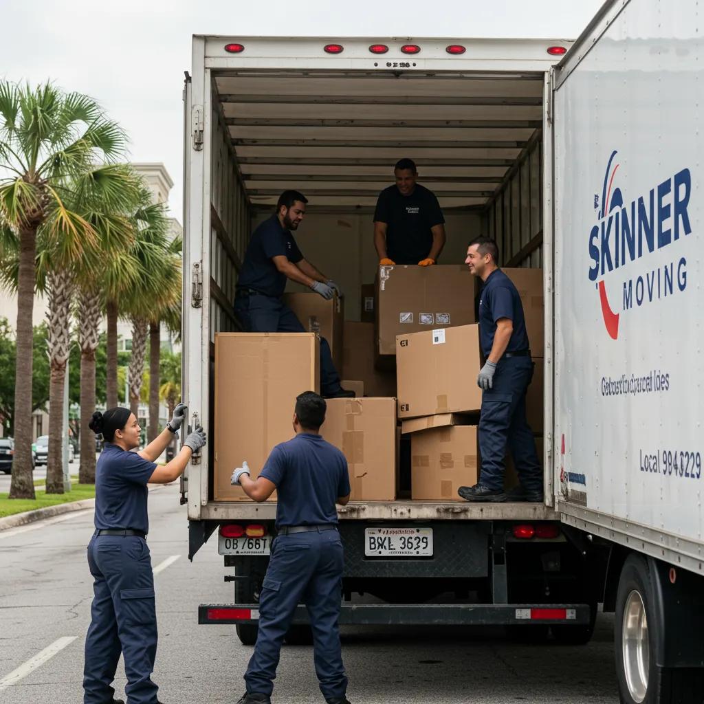 Jacksonville moving crew loading a truck with household items, representing local moving services