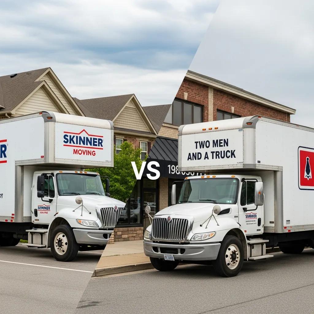 Comparison of moving services with Skinner Moving and Two Men And A Truck trucks in a residential and commercial setting