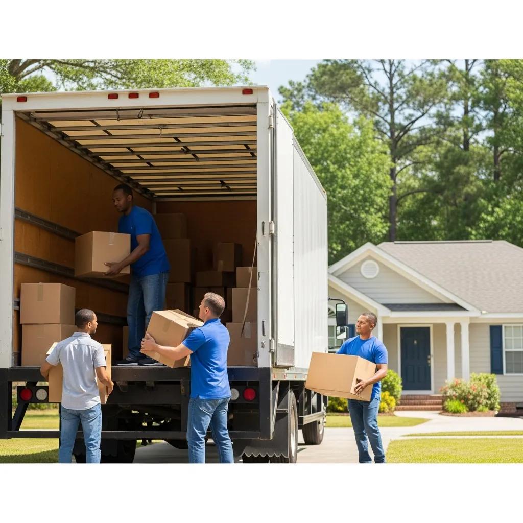 Family-owned moving company in Jacksonville loading boxes into a truck, showcasing community trust and personalized service