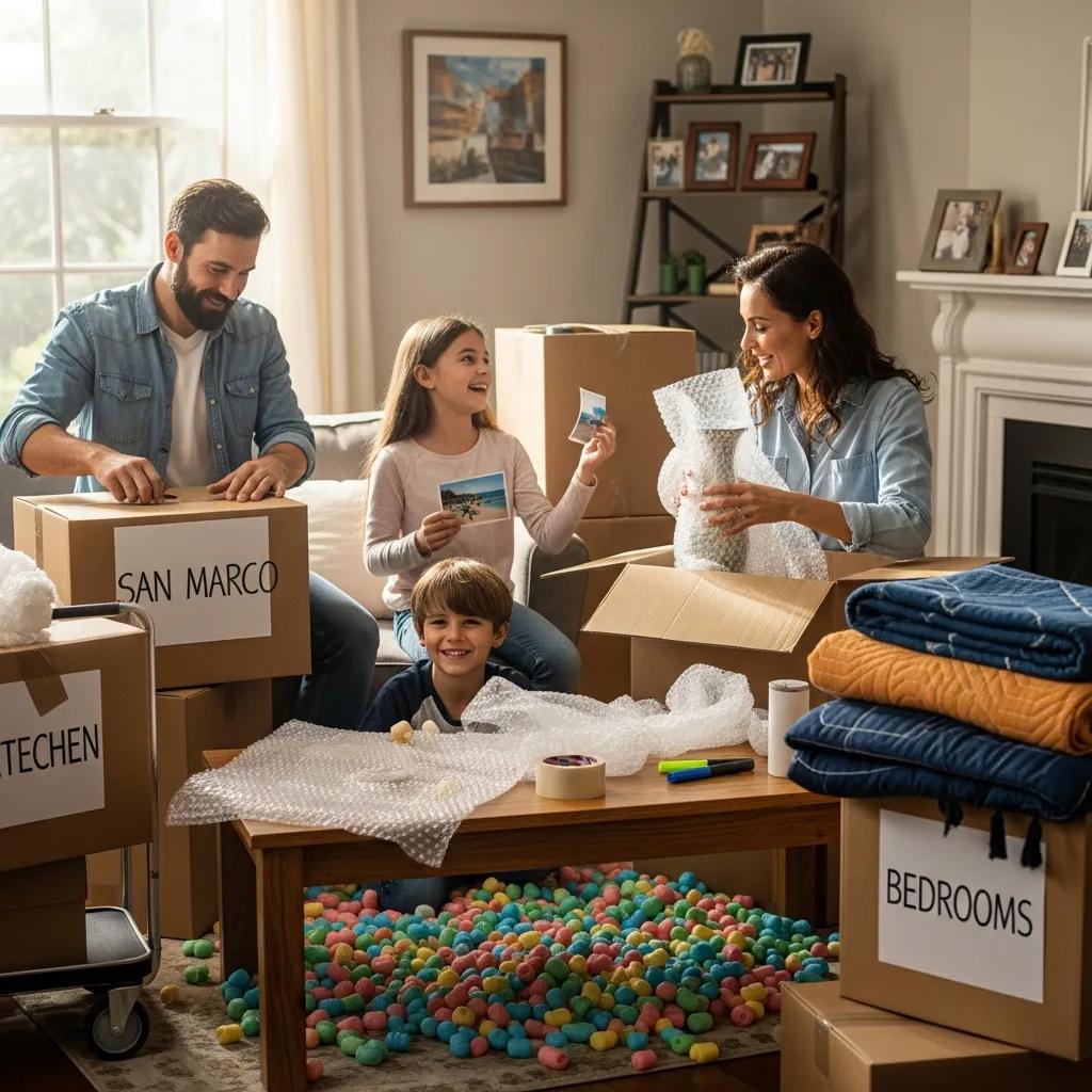 Family packing for a long distance move from San Marco Jacksonville