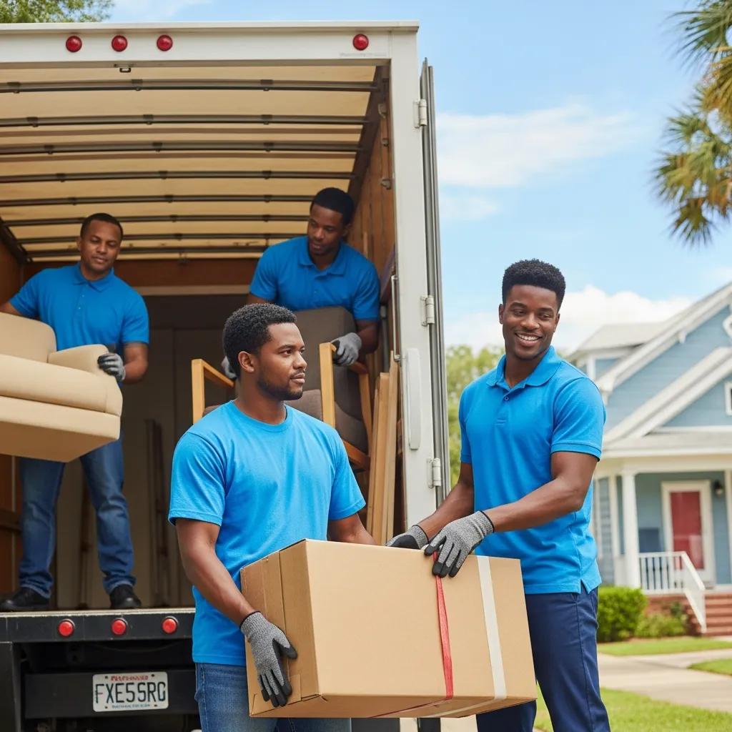 Professional movers loading furniture into a truck in Riverside Avondale Jacksonville, highlighting local moving services
