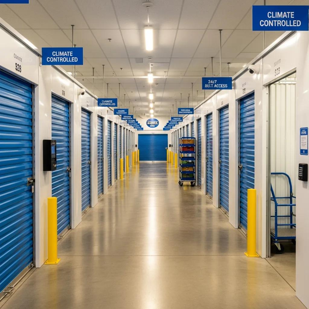 Secure storage units in Ponte Vedra, highlighting various sizes and climate-controlled options