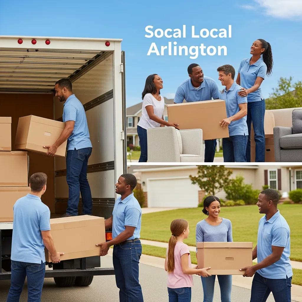 Professional local movers assisting a family in Arlington, FL, during a relocation