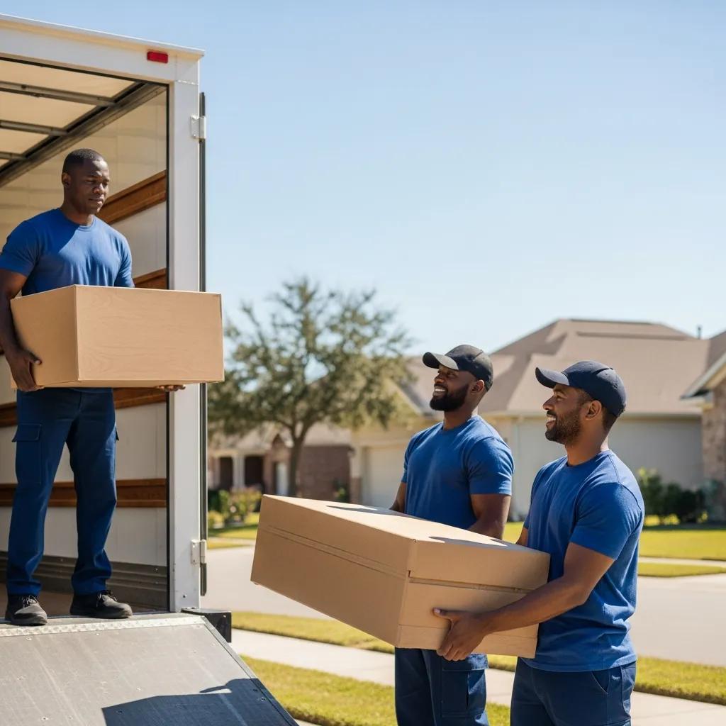 Professional movers loading furniture into a truck in Callahan FL, showcasing local moving services